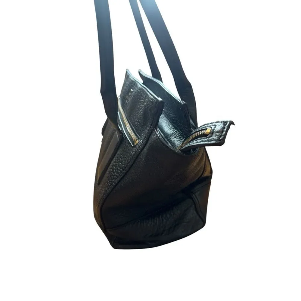 Kate Spade Southport Oden Black Pebbled Leather Satchel with Tassel